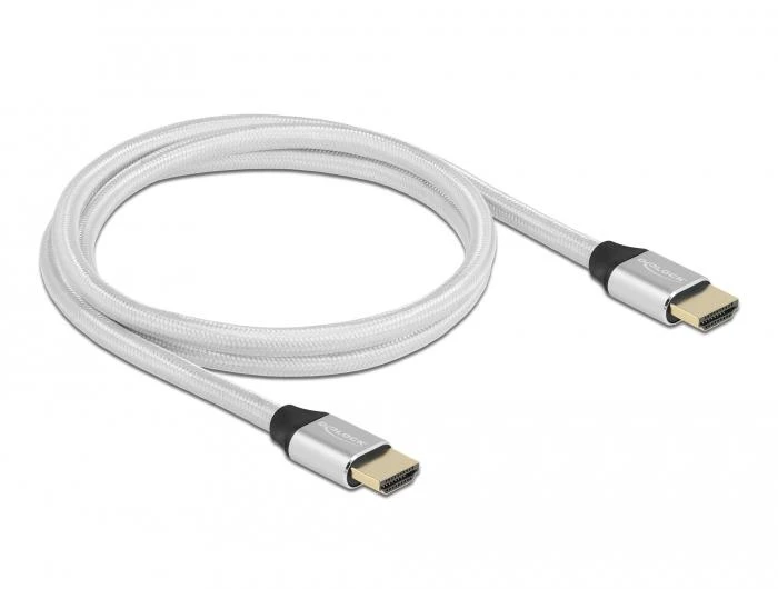 Delock HDMI laidas sidabrinis pintas