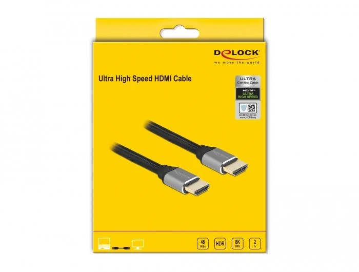 Delock HDMI laidas 2m pakuotėje