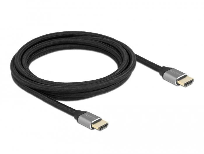HDMI laidas su tinklelio danga ir metaliniais antgaliais
