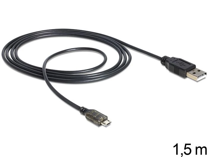 DELOCK USB duomenų ir maitinimo kabelis su LED indikacija