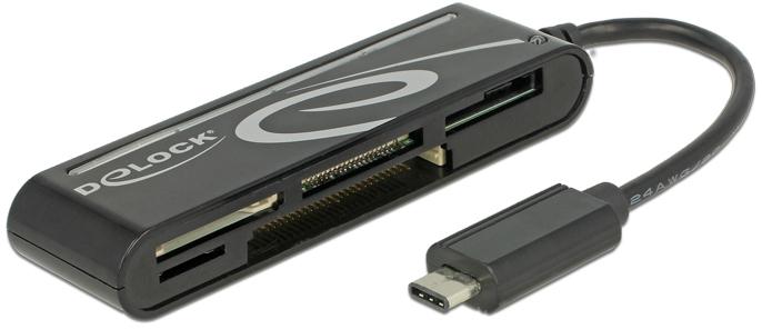 DELOCK USB 2.0 kortelių skaitytuvas USB Type-C, 5 lizdai