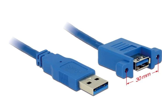 Kabelis USB Delock USB-A - USB-A 1 m Mėlyna (85112)