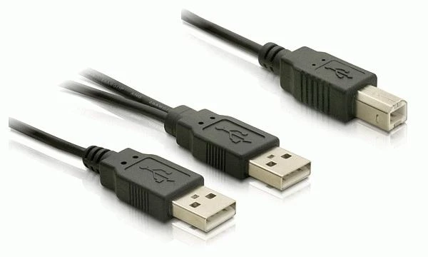LAIDAS USB-A(M)+MAITINIMO USB-A(M)->USB-B(M) 2.0 1.8M JUODA DELOCK