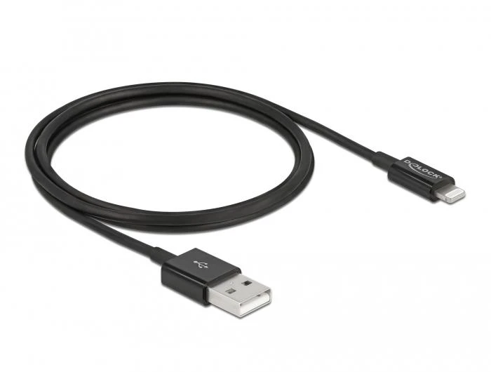 „Delock“ USB kabelis USB-A – „Lightning 1 m Juodas“ (83002)