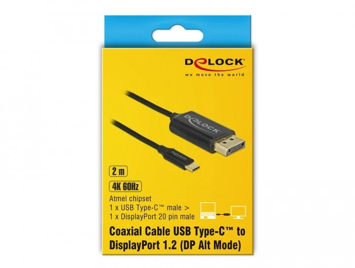Delock USB-C į DisplayPort laidas firminėje pakuotėje