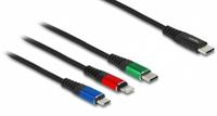 Delock USB Ladekabel 3 viename USB Type-C zu Lightning / Micro USB / USB Type-C