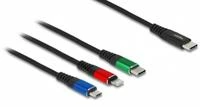 Delock USB Ladekabel 3 viename USB Type-C zu Lightning / Micro USB / USB Type-C