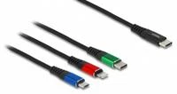 Delock USB Ladekabel 3 viename USB Type-C zu Lightning / Micro USB / USB Type-C
