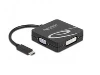 Delock USB-C vaizdo adapteris su keliomis jungtimis