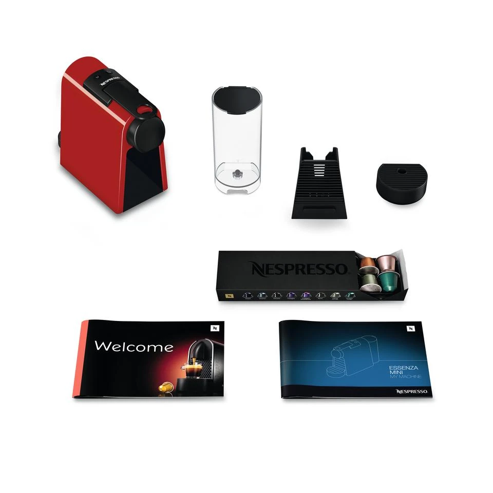 Kavos aparatas Delonghi EN 85.R Essenza Mini Slėgis 19 bar, kapsulinis kavos virimo aparatas, 1150 W, Raudona
