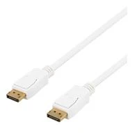 Deltaco DisplayPort laidas, 2m, baltos spalvos jungtys