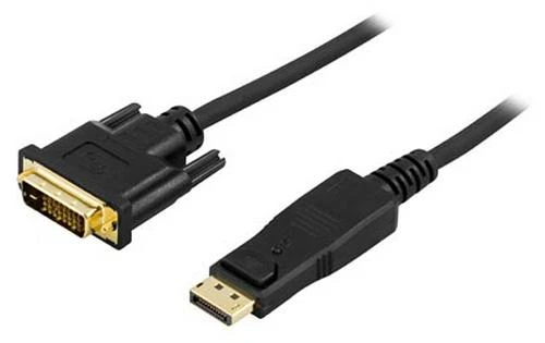 Deltaco DisplayPort į DVI-D kabelio jungtys