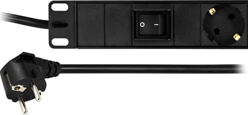 Maitinimo panelė 19 6xCEE 7/4 jacks , 1xCEE 7/7 Deltaco, 3m, juoda / GT-8530