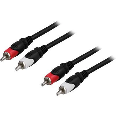 Dvivietis RCA audio laidas su spalvotais antgaliais