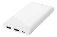 Išorinė baterija DELTACO 10000 mAh, 2,1 A / 10,5 W, 37 Wh, 2x USB-A, balta / PB-A1001
