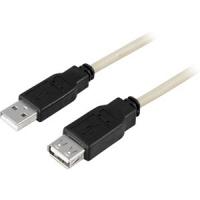 Kabelis DELTACO USB 2.0 ilgintuvas, 0.5m, juodas / USB2-11S