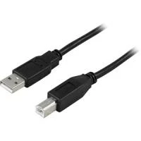 Kabelis DELTACO USB 2.0 Type A male - Type B male 3m, juodas / USB-230S