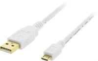 Mob. telefono kabelis DELTACO USB 2.0 "A-micro B", 1.0m, baltas / MICRO-100