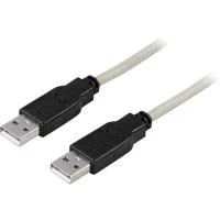 Kabelis DELTACO USB 2.0, Type A ha - Type A ha, 5m / USB2-10