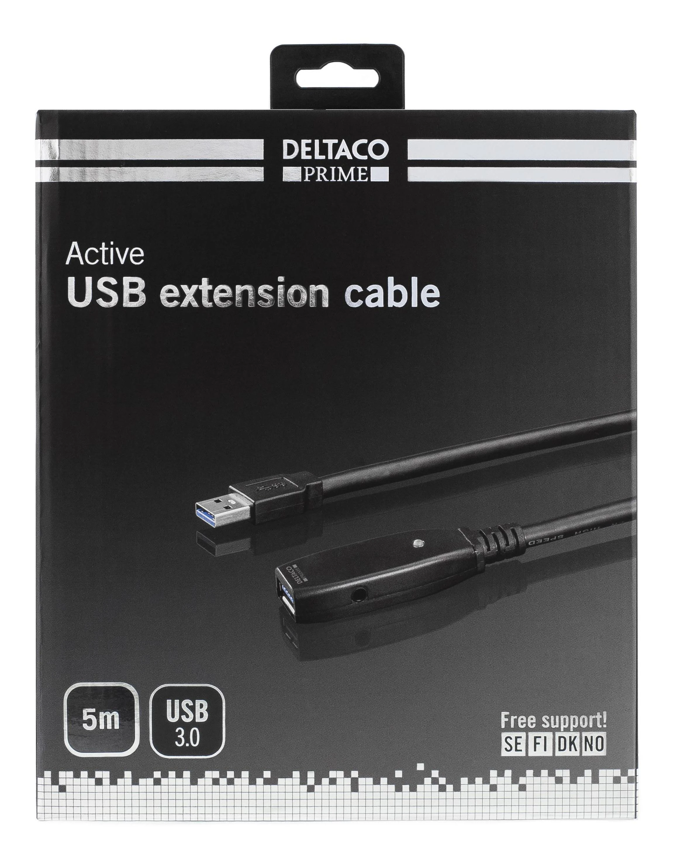 Kabelis DELTACO USB 3.0, 5.0m, juodas / USB3-1002