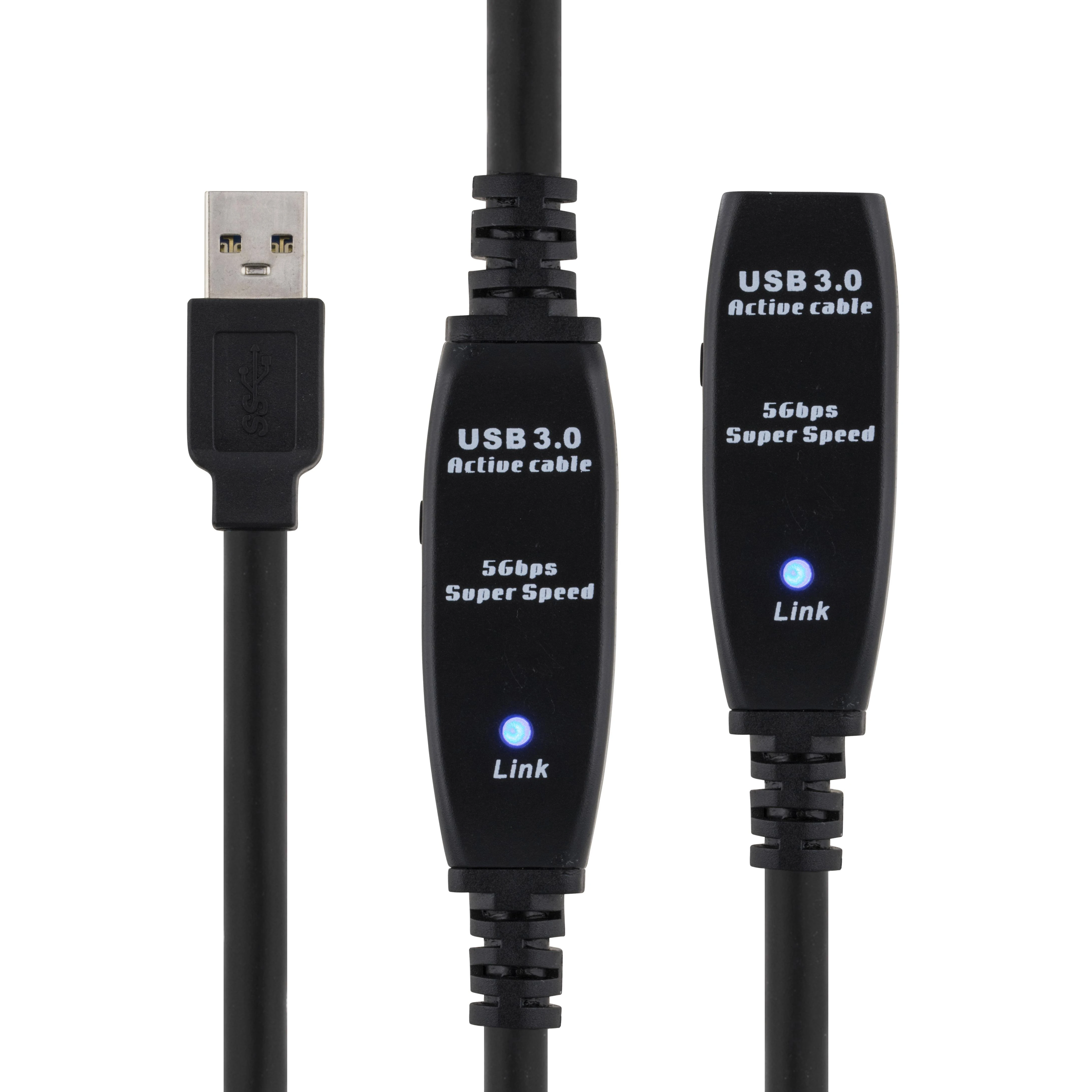 Kabelis DELTACO USB 3.0, 15.0m, juodas / USB3-1008