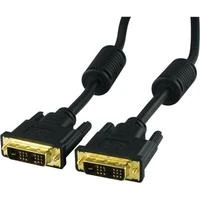 DVI Single Link monitoriaus kabelis DELTACO DVI-D 18 + 1 kontaktas ha-ha, paauksuotos jungtys, laidas iš gryno vario, 3m, juodas / VE011-B