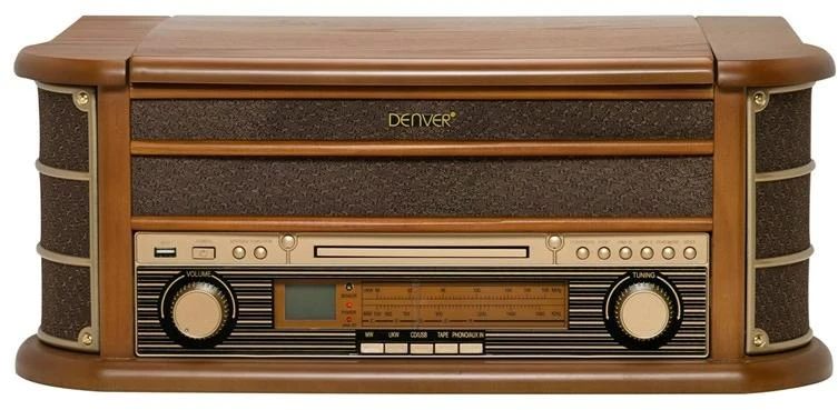 Patefonas Denver MCR-50 su radijo ir kasečių funkcija, rudas