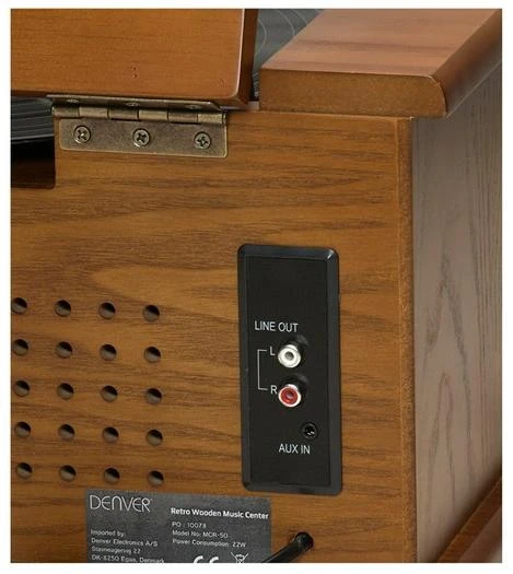 Patefonas Denver MCR-50 su radijo ir kasečių funkcija, rudas