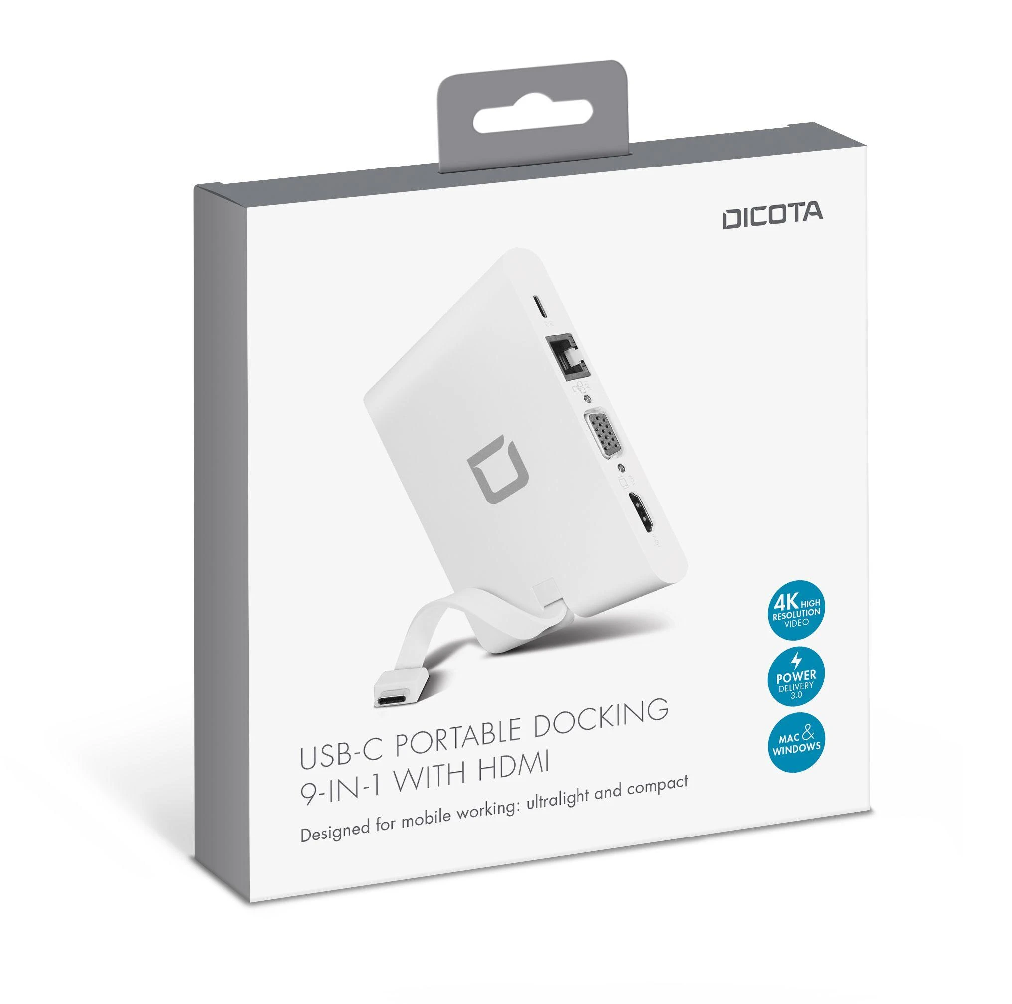 DICOTA USB-C nešiojamasis dokas 9 viename su HDMI