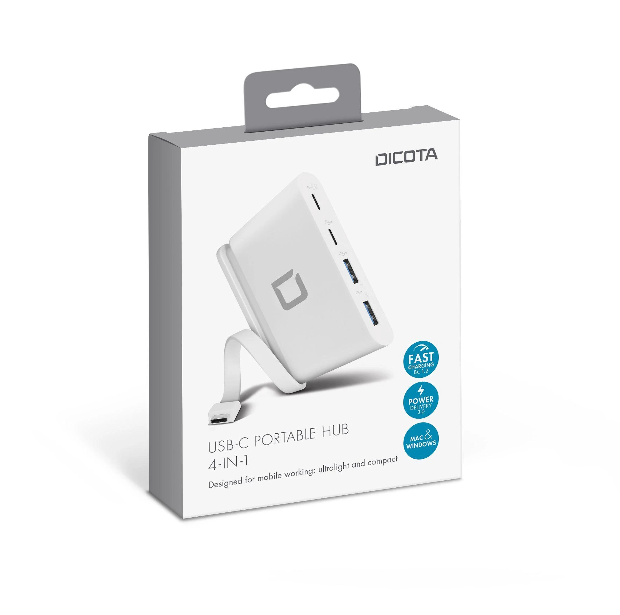 DICOTA USB-C nešiojamasis šakotuvas 4 viename