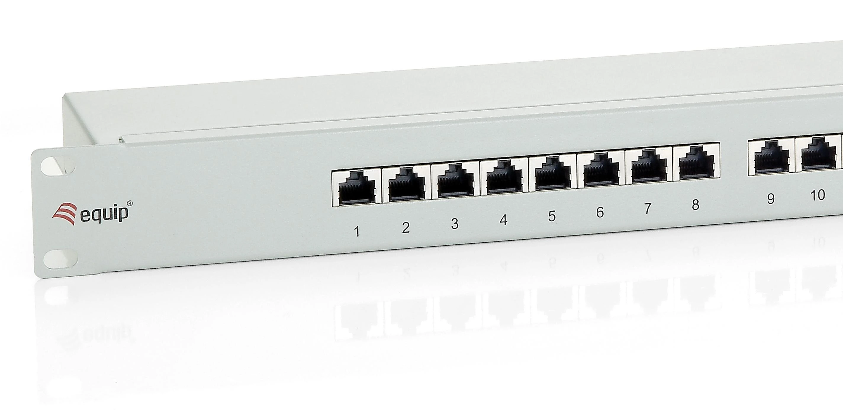 Komutacinė panelė Equip 19'' 16 port 1U cat.6 ekranuota Pilka