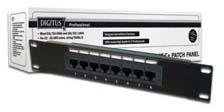 Assmann Electronic DIGITUS CAT 5e D klasės Patch Panel neekranuotas 8 prievadų RJ45 8P8C LSA 1U 254 mm (10 colių) Rack Mount spalva juodas RAL 9005