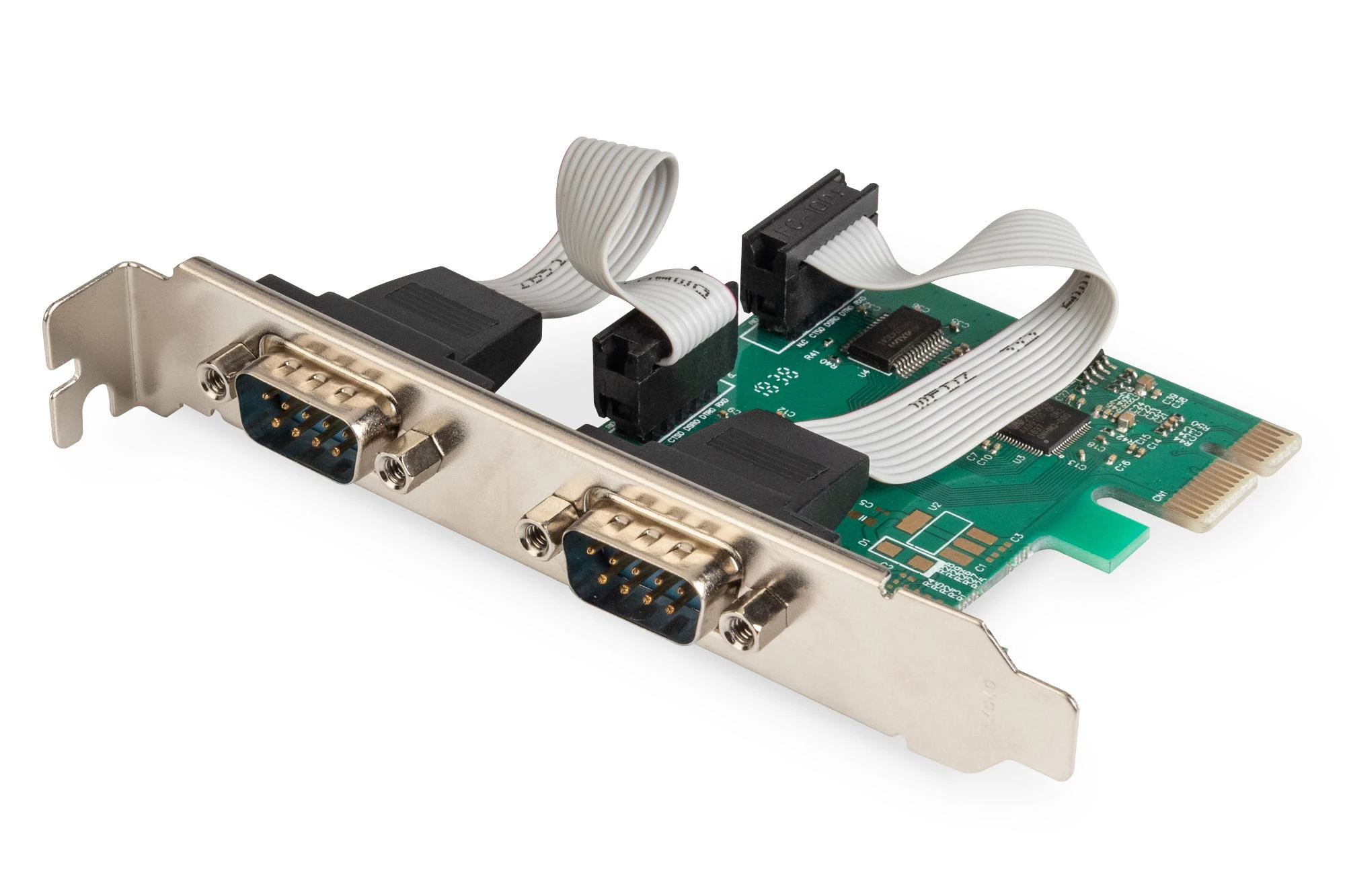 Assmann Electronic DIGITUS PCIexpress kortelė 2xserial DB9 MCS9901 mikroschemų rinkinys su 2 LP laikikliu