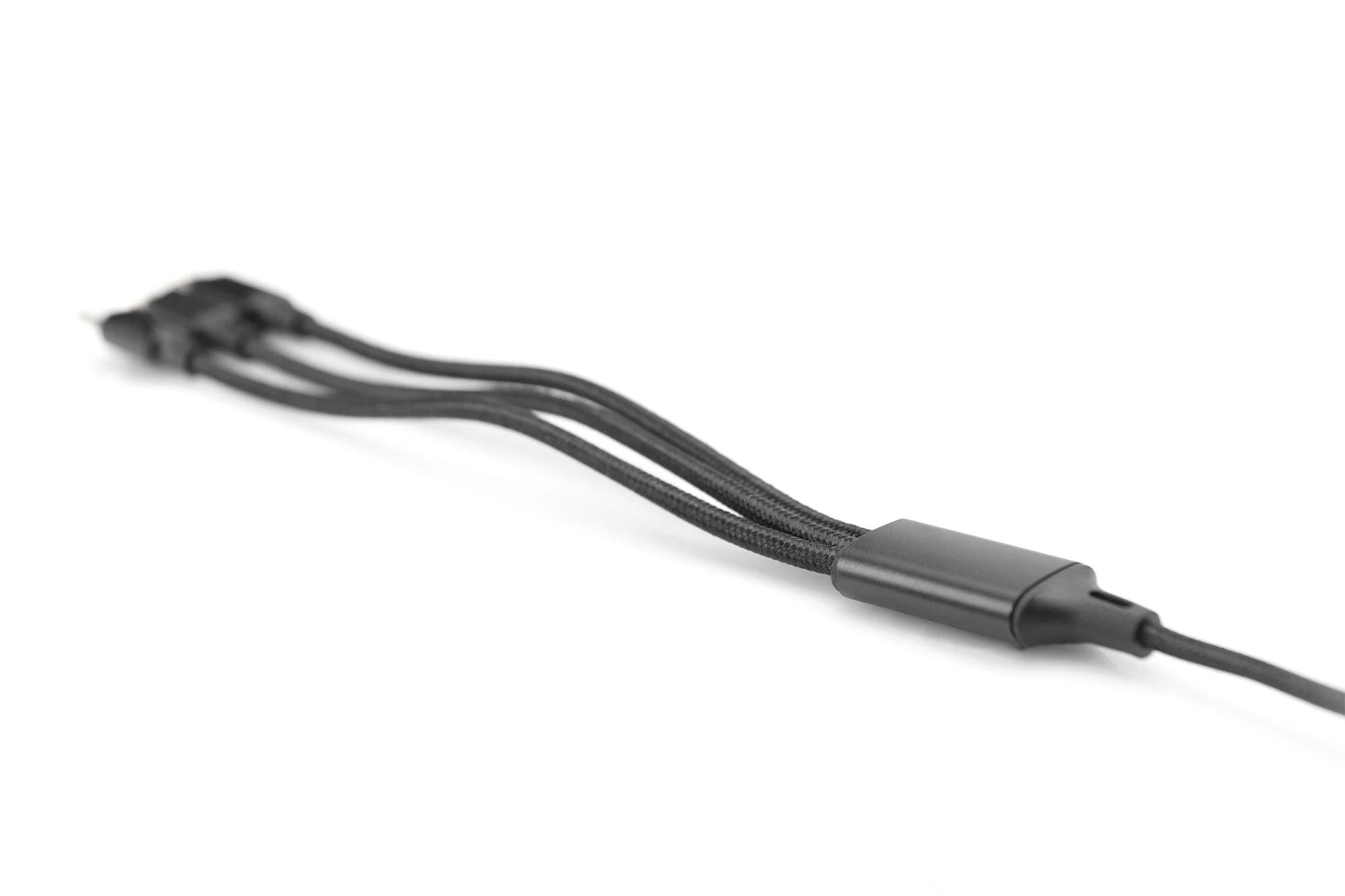 Assmann Electronic ASSMANN USB įkroviklio laidas USB A - Lightning+micro B+Type-C 1m 3in1 kabelis medvilnė CE bl