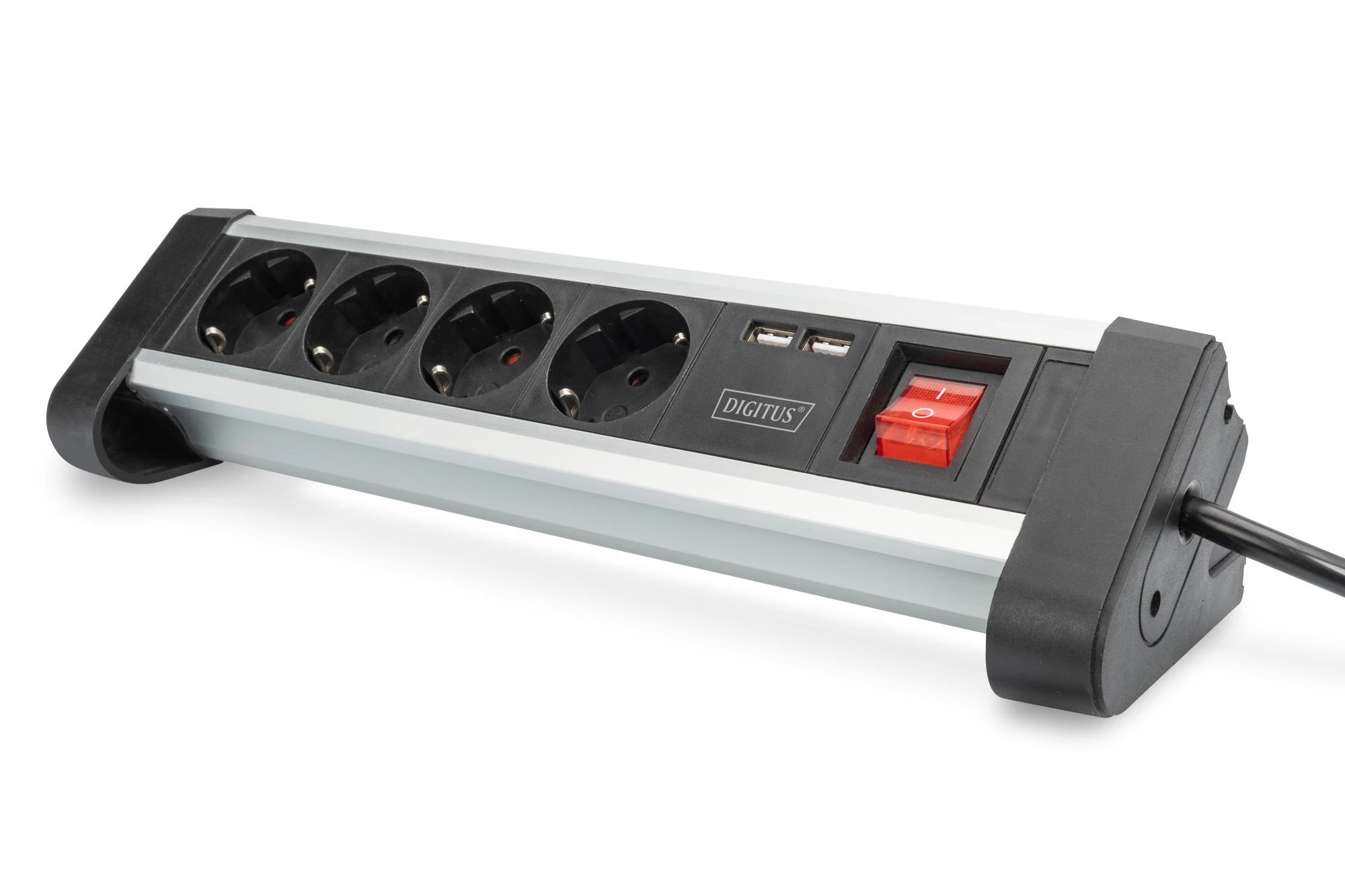 Assmann Electronic DIGITUS 4 krypčių biuro lizdų juostelė su 2x USB jungtys