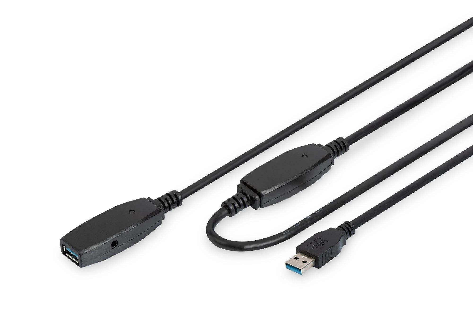 Assmann Electronic DIGITUS prailginimo kabelis USB 3.0 SuperSpeed Type USB A/AM/F aktyvus juodas 10m