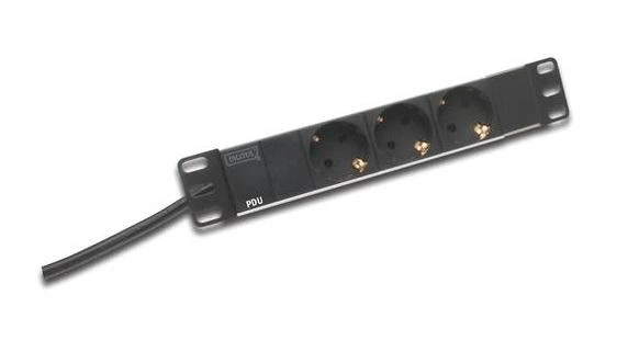 Assmann Electronic DIGITUS Outlet stripe 3x 10Inch 4000W 16A juodas su montavimo komplektu