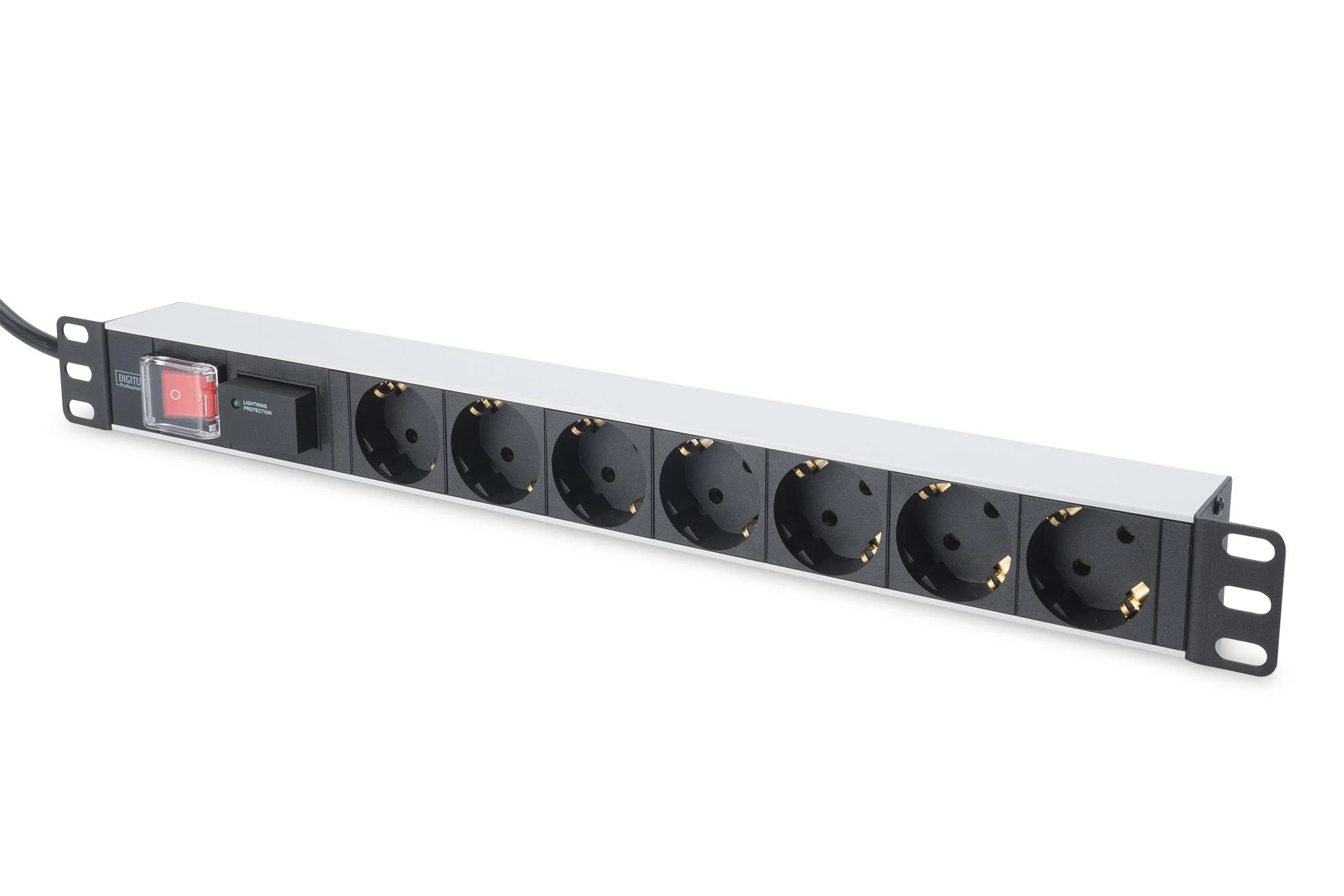 Assmann Electronic DIGITUS 19 colių išėjimo juosta 7x su įjungimo / išjungimo jungikliu ir apsauga nuo viršįtampių juodas