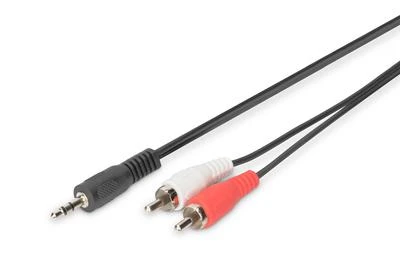 ASSMANN Audio connection cable, stereo 3.5mm - 2x RCA, 2.5m, AK-510300-025-S