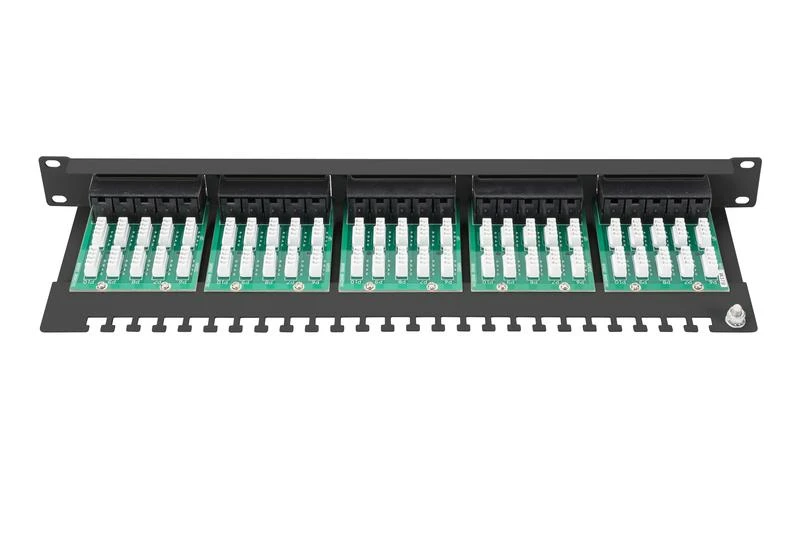 „Assmann Electronic DIGITUS CAT 3 ISDN“ komutacinė panelė, neekranuota, 50 prievadų RJ45 8P4C LSA 1U, montuojama ant stovo, pilkos spalvos RAL 7035