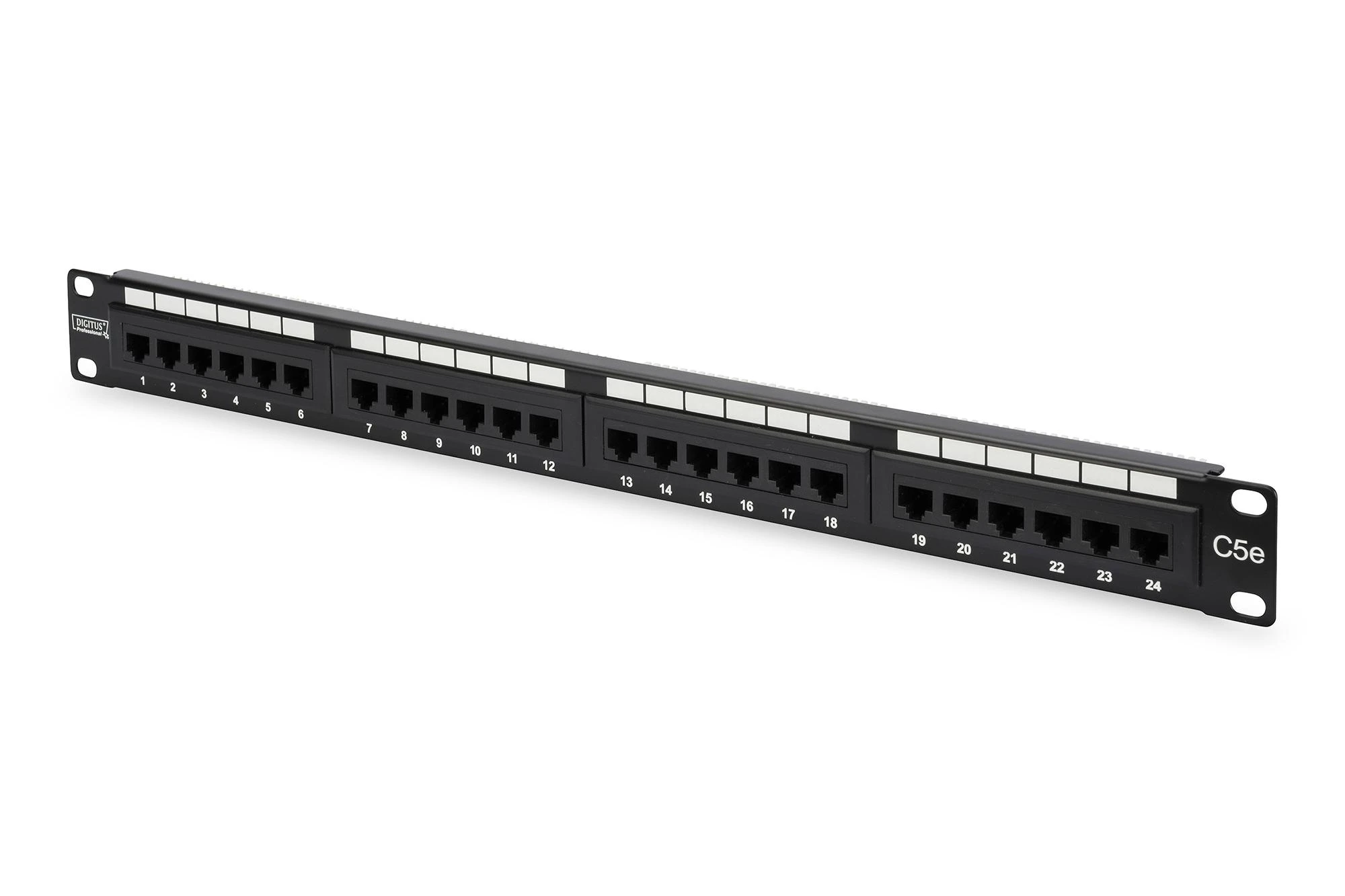 Assmann Electronic DIGITUS Patch Panel 19colių 24Port Cat5e STP neekranuotas montavimas apie LSA juodas RAL9005 be LSA dangtelio