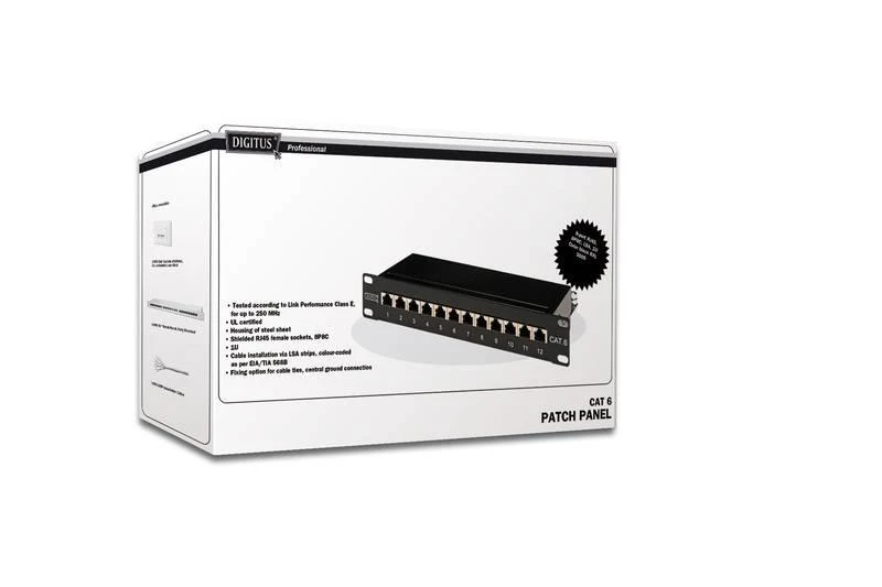 Assmann Electronic DIGITUS Patch Panel 10 colių Cat6 12 prievadų ekranuotas 10 colių