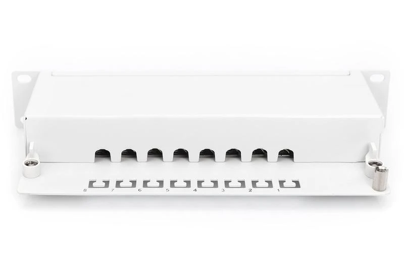 Assmann Electronic DIGITUS CAT 6 E klasės skydelis ekranuotas 8 prievadų RJ45 8P8C LSA 1U 254 mm (10 colių) Rack Mount spalva juodas RAL 9005