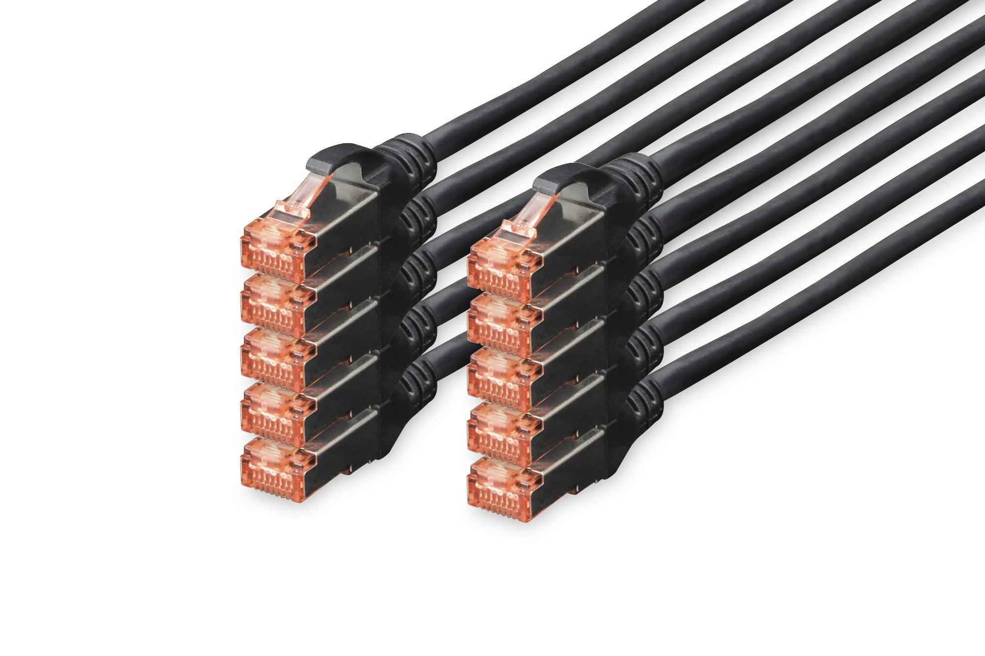 Digitus Patchcord CAT6, S-FTP, 3m, juoda, 10 vnt (DK-1644-030-BL-10)