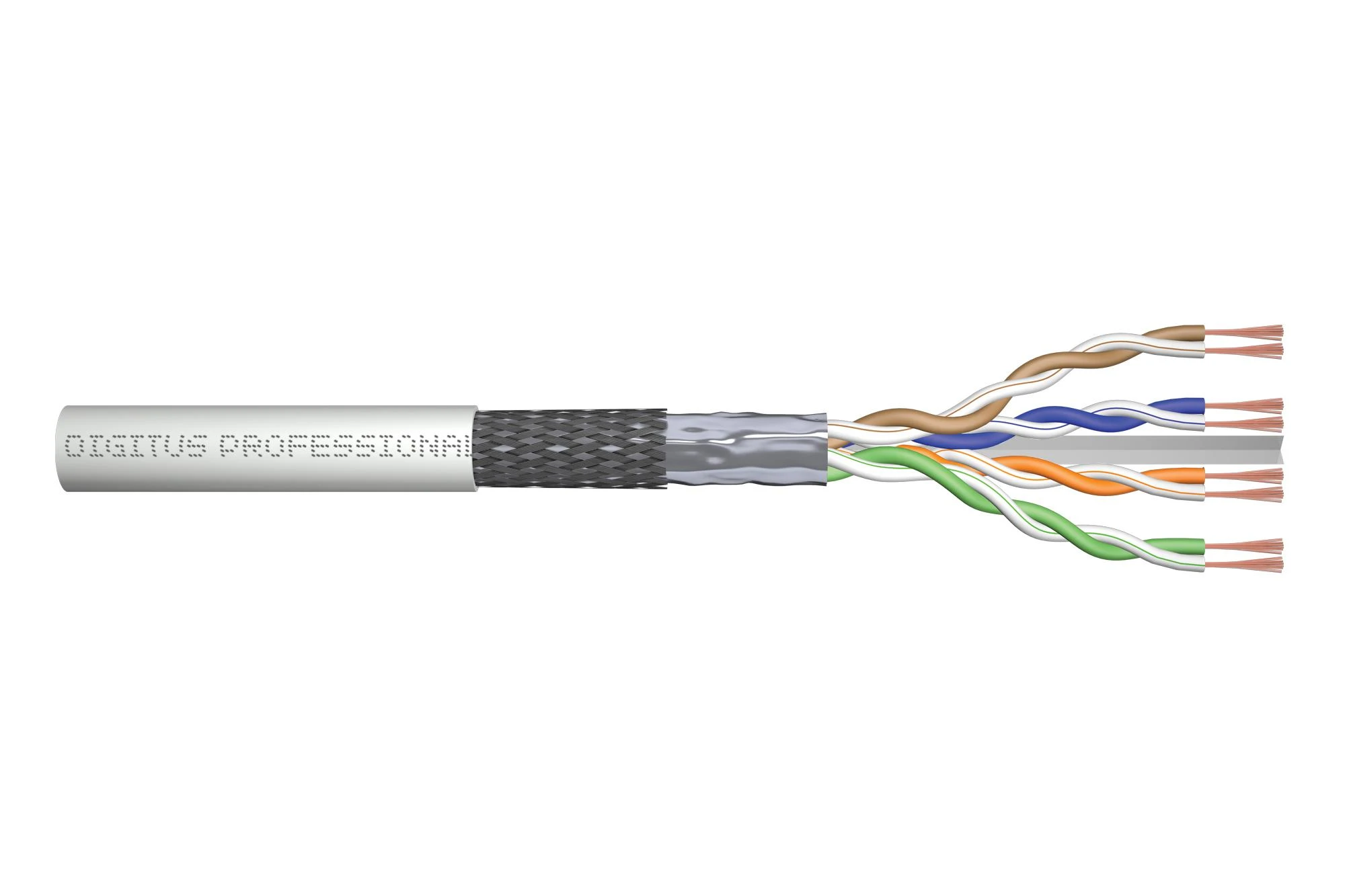 Assmann Electronic DIGITUS CAT 6 SF-UTP patch cable raw ilgis 100 m popierinė dėžutė AWG 26/7 LSZH simplex spalvotas pilkas