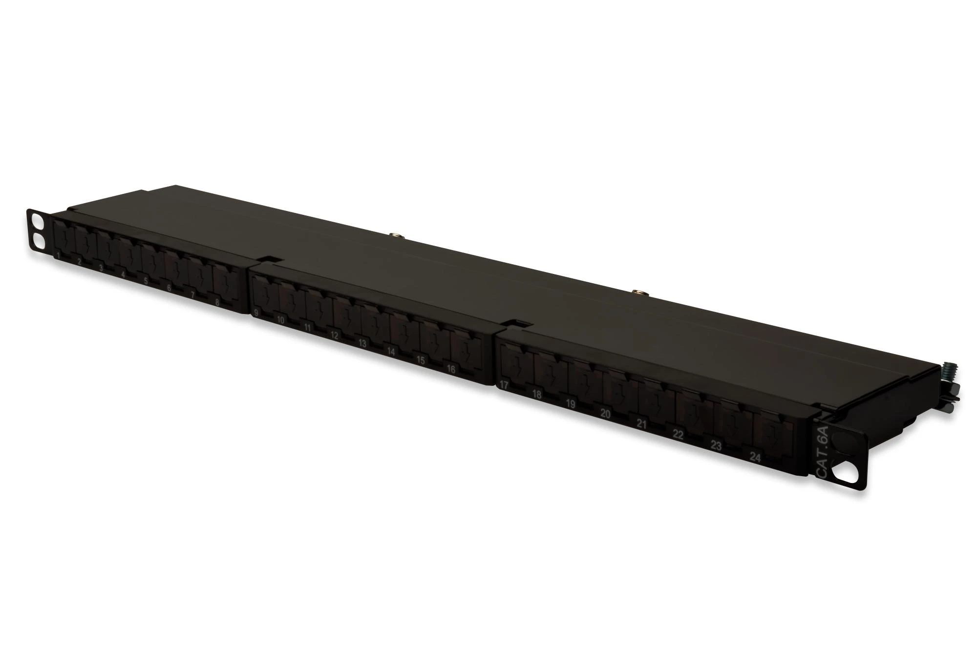 DIGITUS Patchpanel 0,5HE 24-Port Cat6a geschirmt juodas