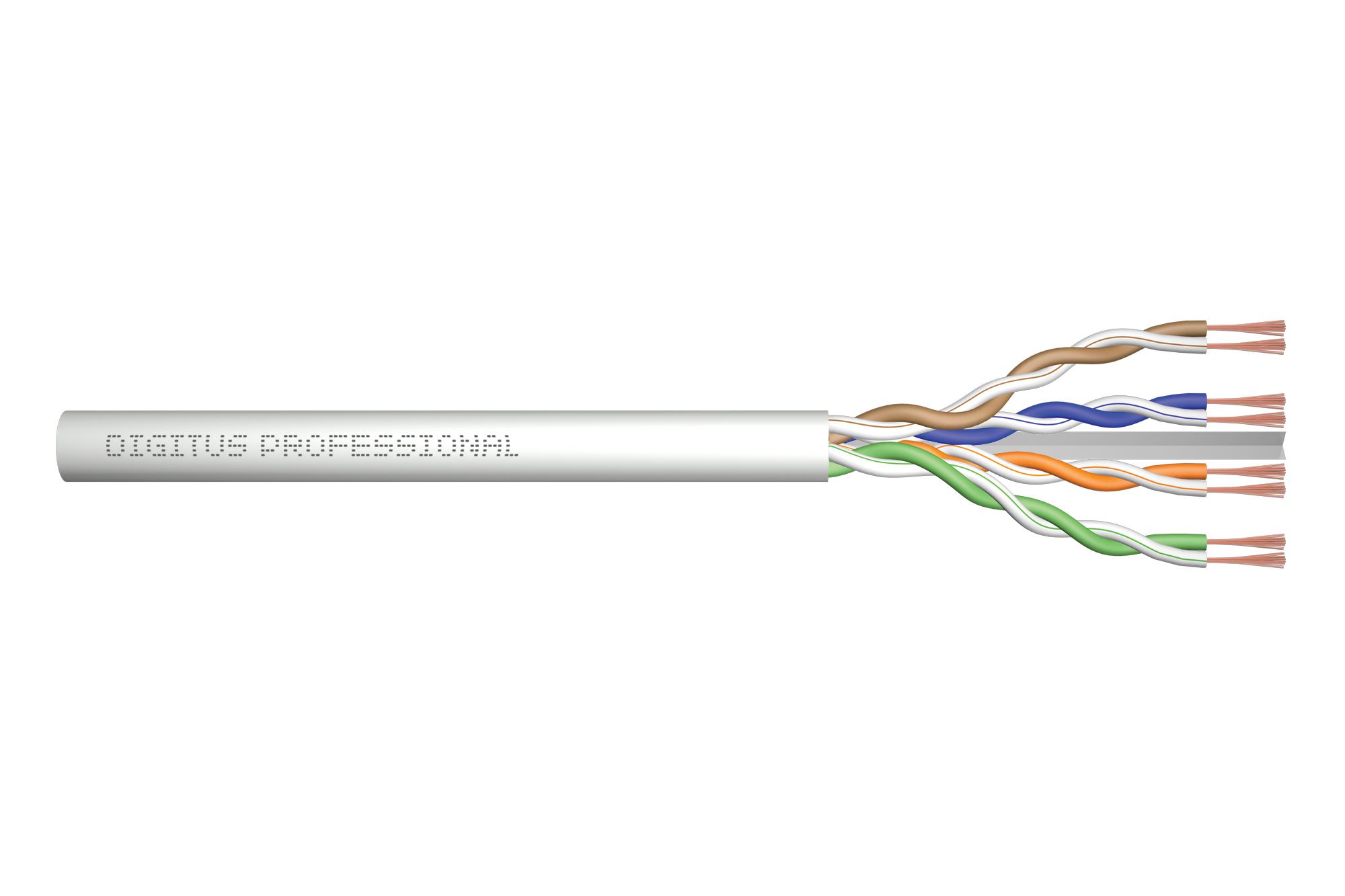 Assmann Electronic DIGITUS CAT 6A U-UTP patch cable raw ilgis 100m popierinė dėžutė AWG 26/7 LSZH simplex spalvotas pilkas