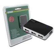 Assmann Electronic DIGITUS USB2.0 Hub 4 prievadų 4xUSB A /F USB B mini F įsk. maitinimo šaltinis ir USB kabelis A/B mini