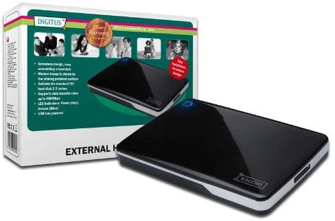Kietasis diskas DIGITUS External Enclosure 2.5, USB 2.0, for IDE HDD 2.5,Juodas, DA-71001