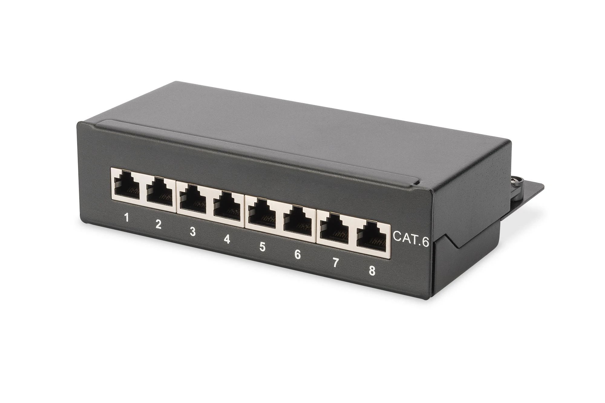 DIGITUS Patchpanel 1HE 8-Port Cat6 geschirmt juodas